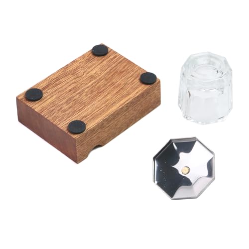Crapyt Ink Well for Dip Pen Calligraphy Holder, Dip Pen Holder, Pen Rest | 2.83"×2.01"×0.79" Wood Desktop Pen Holder, Calligraphy Oblique Nib Holder