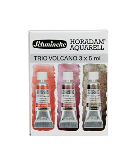Schmincke Horadam® Aquarell, Super Granulation Trio Vulcano, 5 ml Tubes, 74 890 097, Cardboard Set, Very Strong Granulating colors, Finest, Super Granulating Watercolors - color: Volcano, size: 0.51 Fl Oz (Pack of 1)