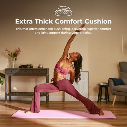 Sunny Health & Fitness Exercise Yoga Mats - Non-Slip Support for Home & Gym - color: Classic Thick Pink