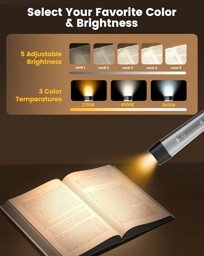Glocusent Neck Light with Timer, 100 Hours Book Light for Bedtime Reading | Neck Reading Light, 3-Color, 5 Brightness, Bendable, Ergonomic, 1600mAh, Rechargeable, Eye Care, Sleep Aid, Travel Lock, Gift - color: Gray