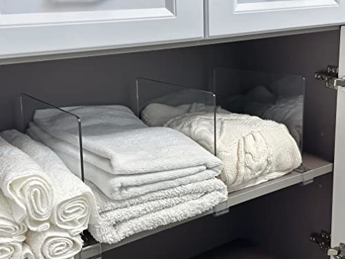 LikeU Shelf Dividers for Closets,Clear Acrylic Shelf Divider for Wood Shelves and Clothes Organizer/Purses Separators Perfect for Kitchen Cabinets and Bedroom Organizer,6 PCS - size: 6 PCS
