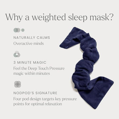 nodpod Patented Gentle Pressure Sleep Mask, Weighted Eye Mask - color: Midnight Cotton