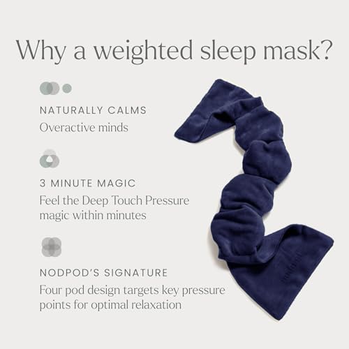 nodpod Patented Gentle Pressure Sleep Mask, Weighted Eye Mask | Patented Light Blocking Design for Sleeping, Travel & Relaxation, Bead Filled, Machine Washable, BPA-Free, Midnight - color: Midnight Cotton