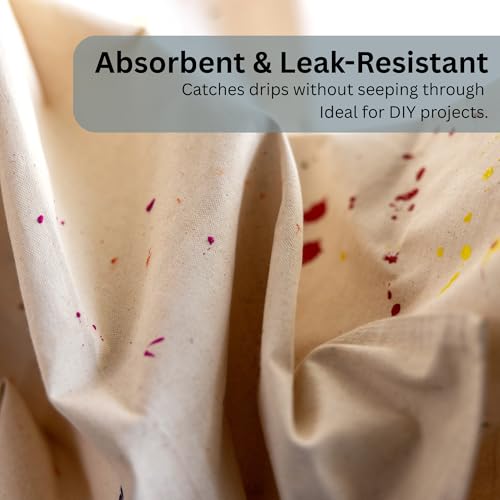 4x5ft Recycled Cotton All Purpose Canvas Tarp Cover Painter Drop Cloth-2Pk | Top Cotton Reusable Paint Drop Cloth,Canvas Tarp Cover for Painter, Furniture, Floor Protection, Painters Dropcloth - size: Pack of 2 - 4' x 5'