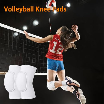 2 Pairs Volleyball Knee Pads Youth, White Knee Pads for Girls, Women, Kids - color: White, size: Small