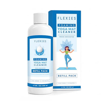 Flexies Foaming Yoga Mat Cleaner Refill Pack | Plant-Based Foaming Spray | Deep Cleans Yoga and Pilates Mats, 6.76 fl oz, Fragrance-Free - color: Refill Fragrance Free