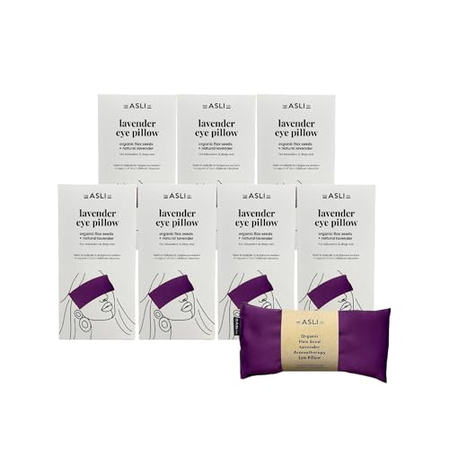 The Asli Co. [7 Packs] 2 in 1 Hot & Cool Therapy Handmade Eye Pillow (Dark Plum) Filled with 100% Natural Organic Flax Seeds & Lavender - Soothing and Calming Scent for Relaxation & Deep Sleep - color: Dark Plum