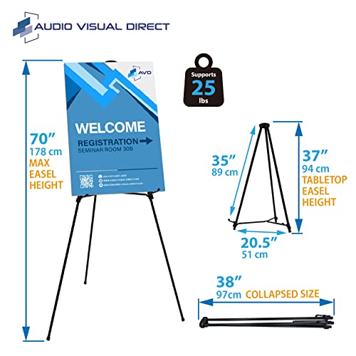 Lightweight Aluminum Telescoping Display Easel, 70 Inches, Black - style: Black Display Easel