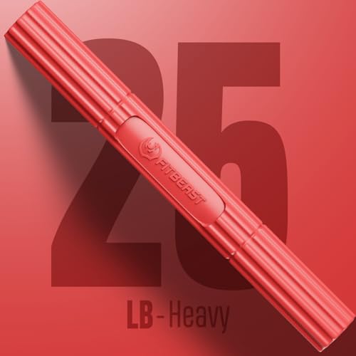 FitBeast Flex Therapy Bar, Tennis Elbow Therapy Bar - Ideal for Relieve Tendonitis Pain & Improve Grip Strength, Fitness Resistance Bar for Golfers Elbow & Tendinitis, Twist Bar for Physical Therapy - color: 1 Piece - Red - Heavy