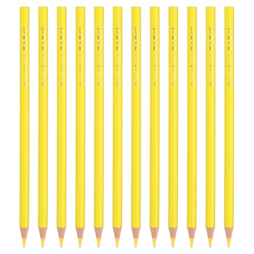 PATIKIL Lemon Yellow Colored Pencils Set,12 Pcs Oil Color Pencils Wooden Coloring Drawing Pencil for Artists Art Painting - color: Lemon Yellow