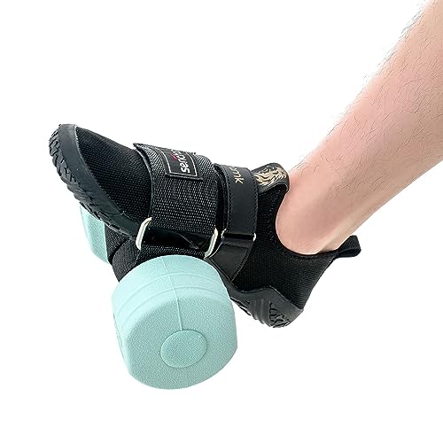 Feet Dumbbell Attachment, Tibialis Trainer Ankle Straps for Feet Weight Lifting Shin Splint, Hamstring Curls, Leg Curl Attachment at Home Gym Equipment - color: Black-1pc