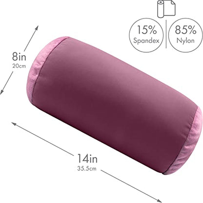 Microbead Bolster Neck Roll Pillow, 14x8 in Cylinder Tube, Burgundy Merlot | Silky feel fabric helps prevent wrinkles & hair breakage; feather-light beads gently cushion head & shoulders as you rest - color: Burgundy - Merlot