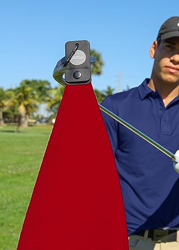 Magnetic Golf Towels for Golf Bags with Clip & Ultra Strong Magnet - Waffle Weave Microfiber Towel for Secure Hold on Bags & Carts - Ideal Club Cleaner & Accessories - Red - color: Red