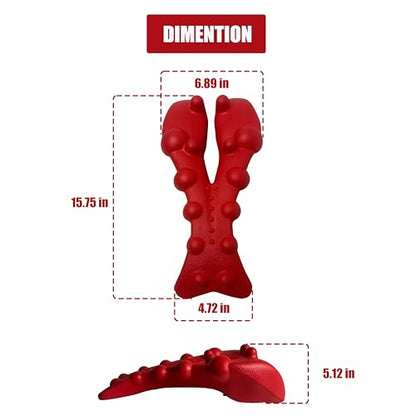 Neck and Shoulder Relaxer, Cervical Traction Device for Neck Support and Posture Alignment, Neck Stretcher Pillow with Acupressure Points (Red)