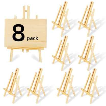 8 Pack16 x7.7 Wooden Easel,Easel Stand for Painting,Tabletop | Easel Stand for Painting for Artist/Students/Beginners, Portable Canvas Photo Picture Sign Holder - style: 16'' - 8 PK