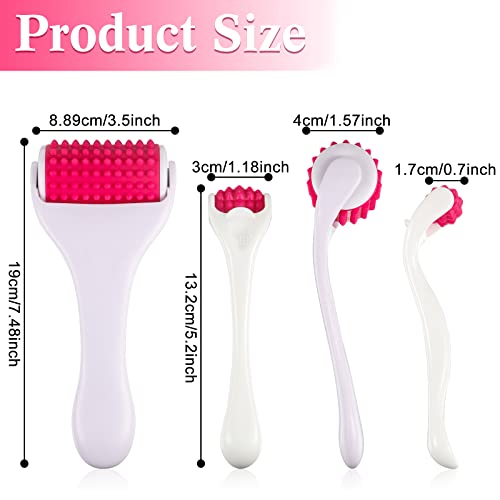 Tondiamo 2 Pcs Muscle Roller Portable Small Silicone Massager Roller Deep Tissue Muscle Massage Stick Cellulite Remover Scar Tissue Massager for Relief Face Neck Arm Back Leg(White,Silicone) - color: White, Rosy, style: Silicone