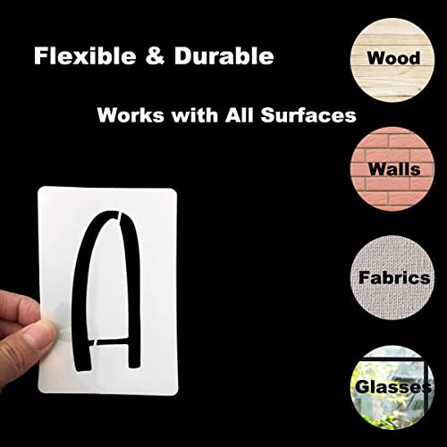 12 Inch Alphabet Letter Stencils for Painting - 42 Pack Letter and Number Stencil Templates with Signs for Painting on Wood, Reusable Letters and Numbers Stencils for Chalkboard Wood Signs & Wall Art - size: 12 Inch