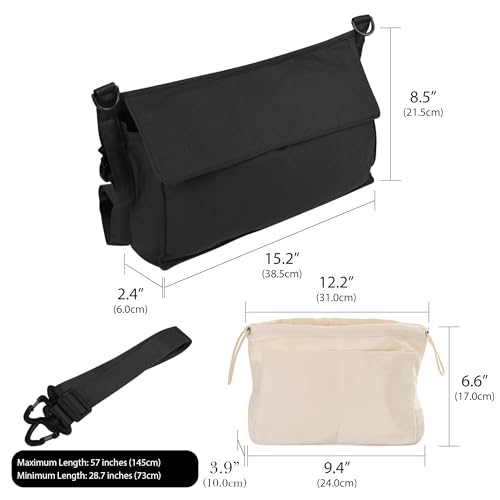 LUEXBOX Yoga Mat Bag with Liner Partition Storage Pockets, Oxford Cloth Yoga Pat Carrier with Large Zipper Pocket, Adjustable Shoulder Strap Yoga Rug Carrying Bag for Women - color: Black