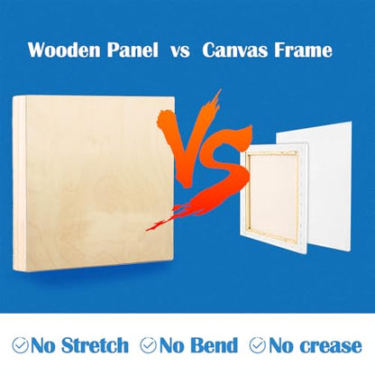 2 Pack 6x6 Gallery Unfinished Wooden Canvas Panels | Birch Wood Panels Kit, 1 1/2" Deep Art Cradle Boards for Painting, Pouring, Burning,Epoxy Resin, Laser Engraving Cutting - size: 6*6 2 Pack