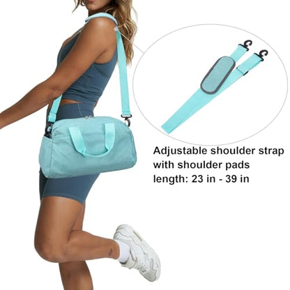 14 inch Small Gym Bag for Women & Men, Mini Duffel Bag for Travel Sports Lightweight Carry On Bag (Light Green) - color: Light Green