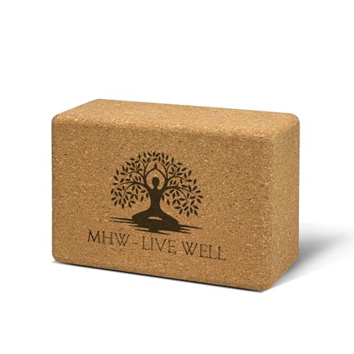 Cork Yoga Block – Single Eco-Friendly, High-Density, Slip-Resistant Yoga Accessory for Stability and Comfort