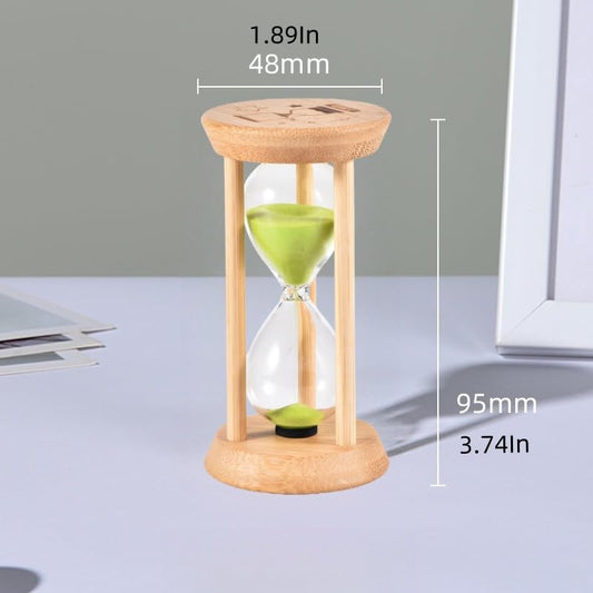 Mini Wooden Sand Timers,100% Bamboo Hourglass Sand Timers 5Min Sandglass Timer for Toothbrush Timer Games Classroom Home Office Cooking(Green+5Min) - color: Green, size: 5Min