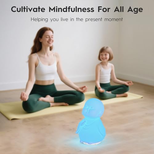Guided Visual Meditation Tool, Mindfulness Breathing Light with Sound, Stress & Anxiety Relief Items, Relaxing Self Care Gift for Kids, Adults, Women, Men