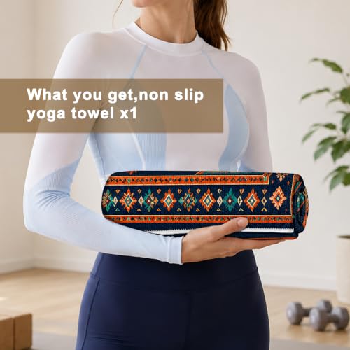Hot Yoga Towel Non Slip, Ultra-Absorbent Yoga Mat Towel, Soft with Printed Design, Machine Washable, Yoga Pilates Towel Suitable for Exercise, Pilates, Yoga, 72x27in.Three Diamonds - color: Three Diamonds