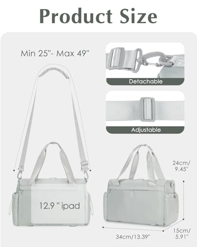 Small Gym Bag, Mini Gym Bag with Yoga Mat Holder & Wet Compartment, Gray - color: Gray