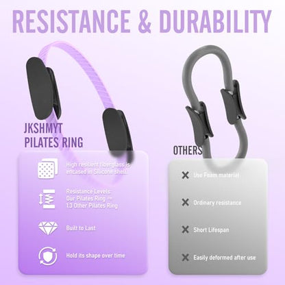 JKSHMYT Pilates Ring Fitness Circle for Women, Pilates Equipment – 14.5" Home Magic Exercise Workout, Better me Pilates Essentials Starter Set for Beginners Toning Shape Full Body