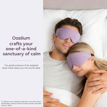 Lyocell Weighted Sleep Eye Mask for Women Men, 5.3oz & 7oz, Cooling, Removable Washable Weighted Bag, Light Blocking Eye Cover, Soft Eye Shade for Travel Essentials, Office Naps, Gift,Purple - color: Purple