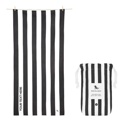 Dock & Bay Beach Towel - Quick Dry, Sand Free - Compact, Lightweight - 100% Recycled - Includes Bag - Cabana - Kamari Charcoal - Extra Large (200x90cm, 78x35) | Sand-Resistant, Includes Travel Bag, Lightweight & Compact, 100% Recycled DryQ Fabric, Extra L
