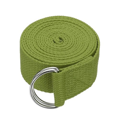 Yoga Strap for Stretching, Athletic Stretch Band with Adjustable Metal D Ring Buckle Yoga Bands - color: Dark Green, size: 8.2ft