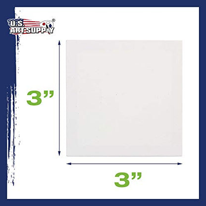 U.S. Art Supply 3x3 Mini Canvases for Painting, 72 Pack Bulk Small Stretched Artist Canvas Professional Primed - Ideal for Arts & Crafts | Mini Primed Artist Stretched Canvas, Ideal for Arts & Crafts, Weddings, Birthdays - size: 3" x 3" - Pack of 72