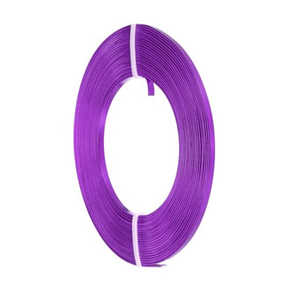 MECCANIXITY Aluminum Flat Wire, 3mm 18 Gauge Bendable Nose Wire Soft Craft Jewelry Wire for Jewelry Making Handmade Crafts DIY Bezel Sculpting, Dark Purple - color: Dark Purple