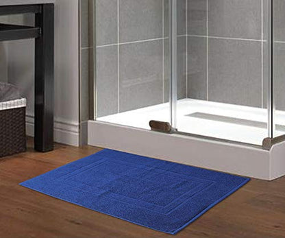 Glamburg Premium Cotton 20x32 inch 2-Pack Bath Mats - 100% Ringspun Cotton - Luxury Hotel & Spa Quality - 800 GSM - Durable Soft Highly Absorbent - Machine Washable - Navy Blue - color: Navy