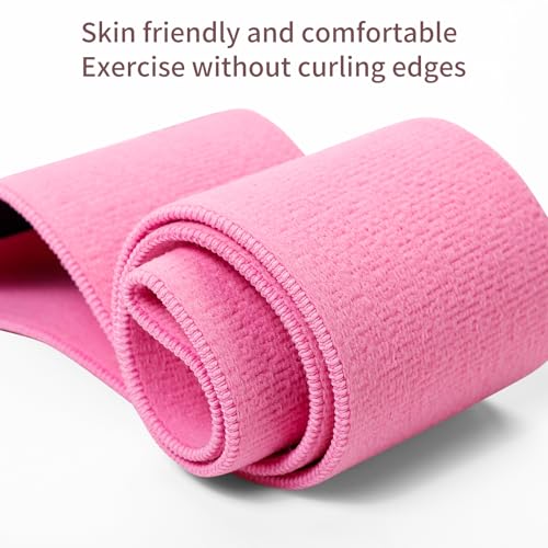 Glute Bands and 11-Loop Stretch Band Set, Fabric Booty Band for Glute Activation, Adjustable Stretching Strap for Yoga, Pilates, Dance, Ballet, Flexibility, Leg Workouts & Home Exercise - color: Pink