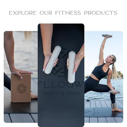 FFLLOOWW Premium Cork Yoga Block – Non-Slip, High-Density Support for Yoga, Pilates, Stretching, Home Workouts & Balance Training