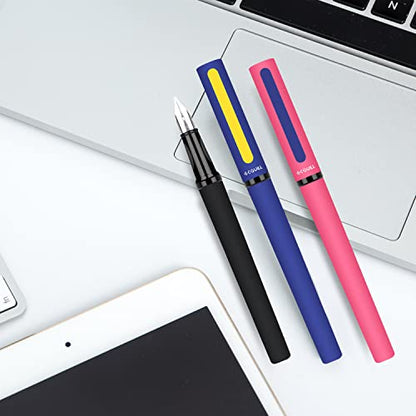 Calligraphy Pens Set 64pcs - Calligraphy Fountain Pen Set with 3 Fountain Pens, 7 Varied Nibs, 54 Ink Cartridges(10 Colors) - Writing, Drawing and Calligraphy Practice for beginner GC-F354