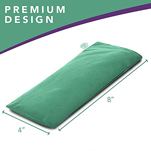 Lotus Lavender Eye Pillow - Weighted Mask for Meditation - color: Green