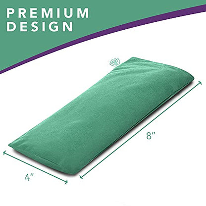 Lotus Lavender Eye Pillow - Weighted Mask for Meditation - color: Green