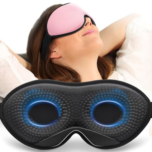 MABAO Weighted Sleep Mask, 100% Blackout Blindfold for Sleeping, Pink - color: Pink