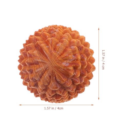 Ipetboom 2Pcs Durian-Shaped Wood Hand Massage Balls, Rolling Hand Massager for Finger Acupoint Therapy and Muscle Knot Relief Compact Fitness Supply for Exercise and Relaxation
