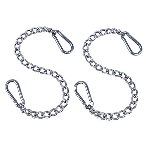 Hanging Chair Chain with Two Carabiners, Stainless Steel Hanging Kits for Hammock Punching Bags Heavy Duty 400LB Capacity Indoor Outdoor, 2 Sets
