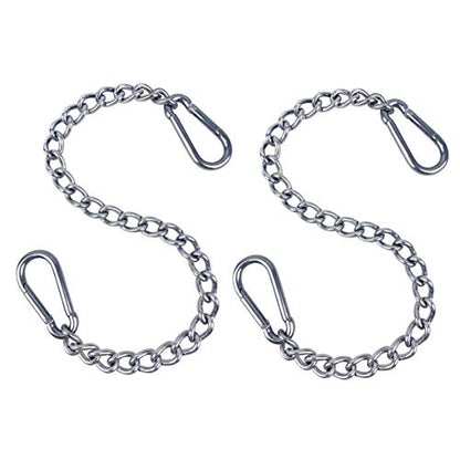 Hanging Chair Chain with Two Carabiners, Stainless Steel Hanging Kits for Hammock Punching Bags Heavy Duty 400LB Capacity Indoor Outdoor, 2 Sets