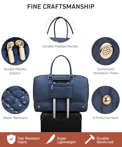 WINDARS Travel Duffle Bag, Weekender Bags for Women with Shoe Compartment, Overnight Bag with Toiletry Bag, Carry On Duffel Bags For Airplanes, Yoga Gym Duffel Bag, Navy - color: Navy