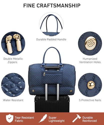 WINDARS Travel Duffle Bag, Weekender Bags for Women with Shoe Compartment, Overnight Bag with Toiletry Bag, Carry On Duffel Bags For Airplanes, Yoga Gym Duffel Bag, Navy - color: Navy