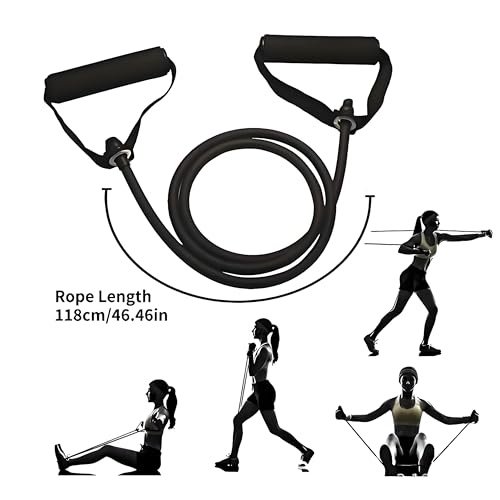 Resistance Bands with Handles, Exercise Bands - Perfect Stretch Rope for Home Workouts, Ideal for Fitness Enthusiasts & Home Gym - color: Black(30lb)