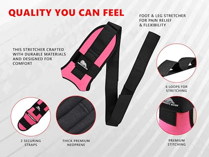 Foot and calf stretcher for planter fasciitis, Heel Spurs, Foot Drop, Achilles Tendinitis, Hamstring Strains, and Calf Muscle Stretching - color: Pink