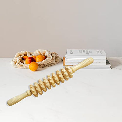 Wood Therapy Massage Tools Manual Massage Roller Stick for Body Sculpting, Maderoterapia Kit- Cellulite Massager for Muscle Pain Relief, Fascia, Cellulite